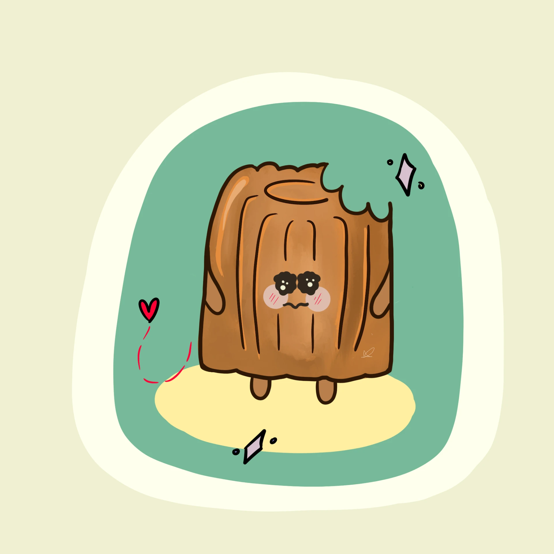 Canelé character illustration